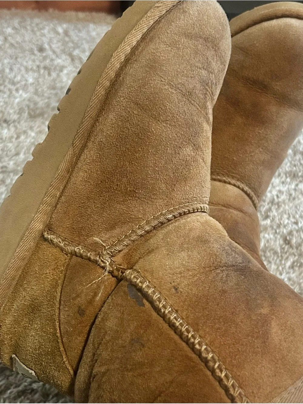 UGG Cozy chestnut Brown Shearling-Lined Short Boots